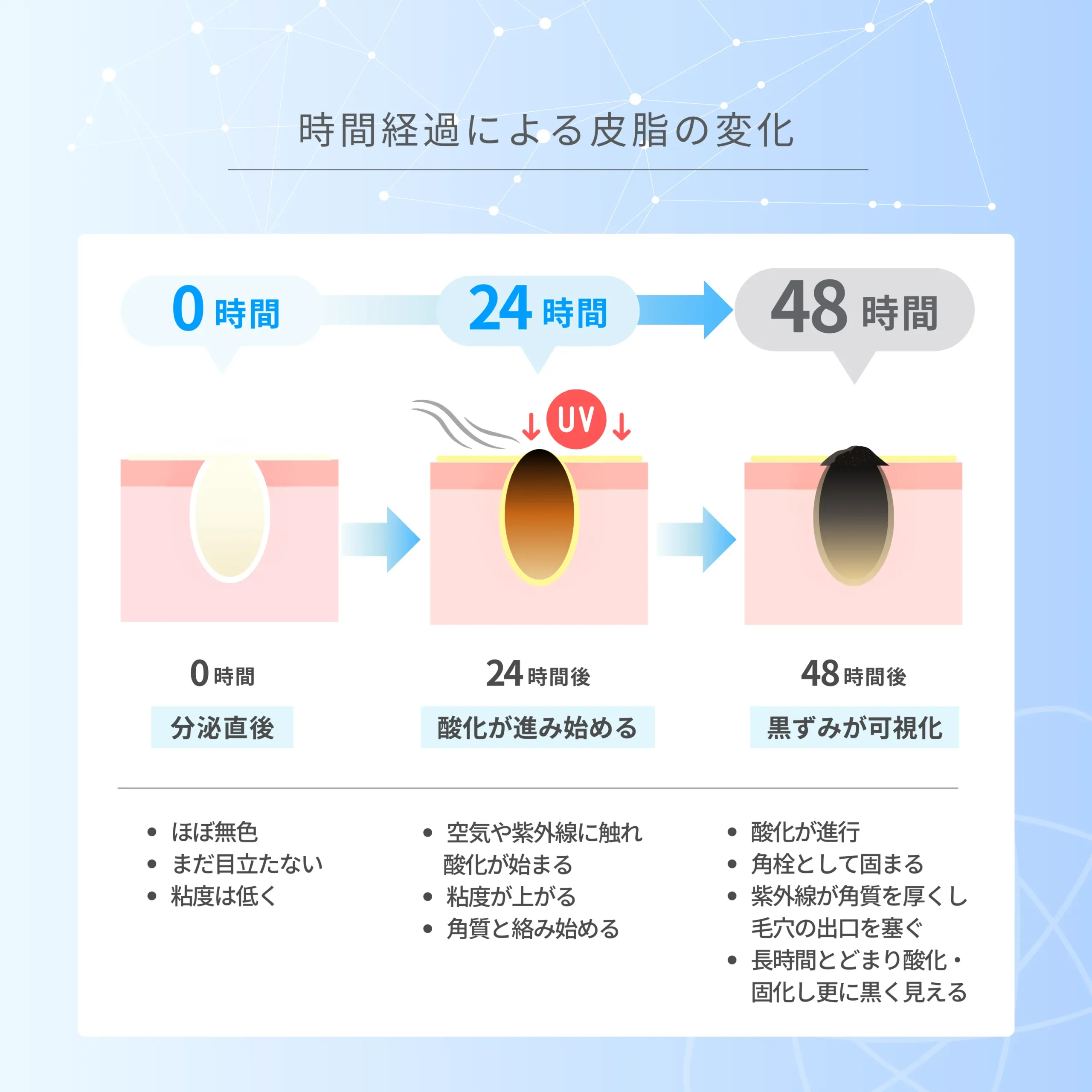 皮脂の酸化イメージ